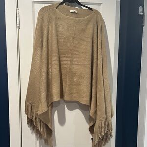 Shiraleah Tan Fringed Poncho